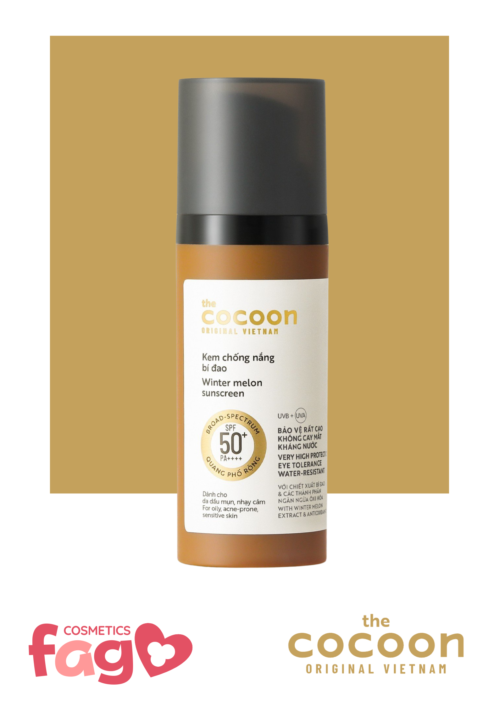 Kem chống nắng bí đao quang phổ rộng, bảo vệ rất cao SPF 50 +, PA ++++ 